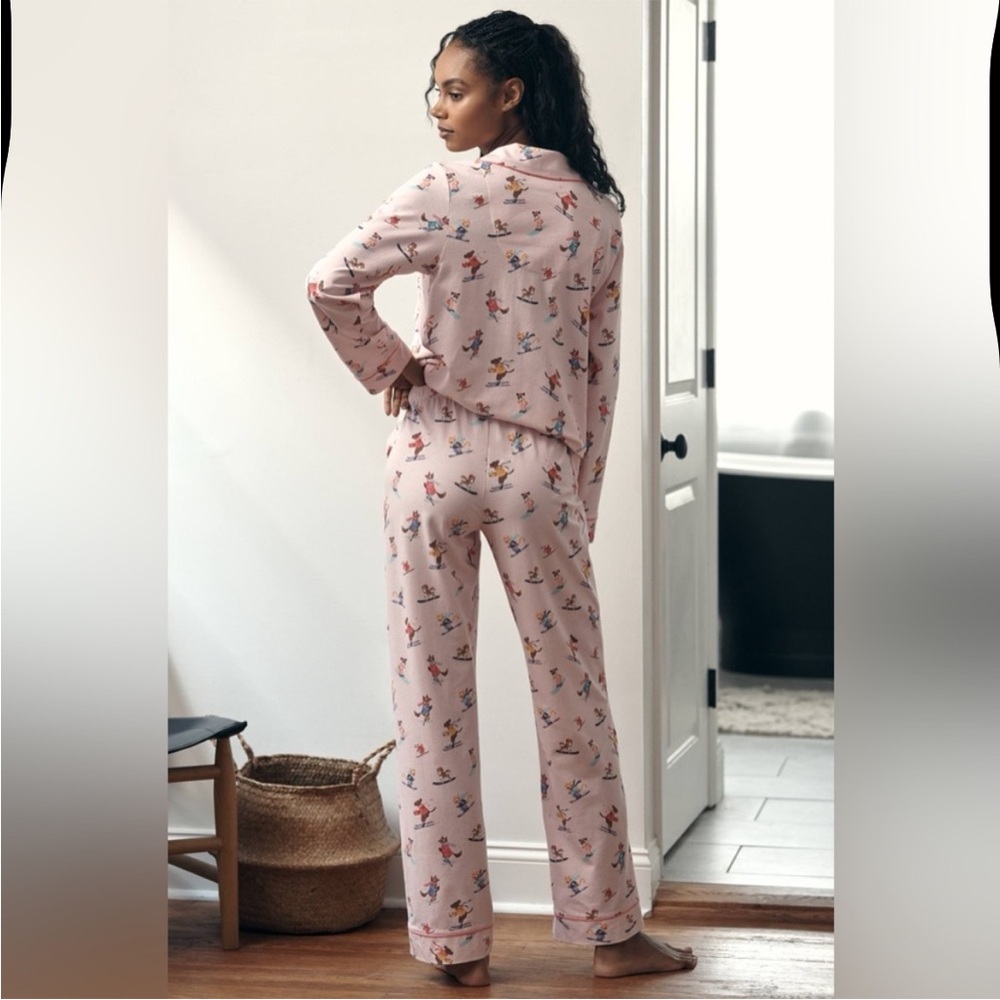 Bedhead women’s  Sz Medium Pink Ski  2 Piece Classic Stretchy PJ Pajama Set - Picture 3 of 8
